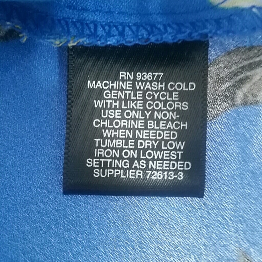 Liz Claiborne blue floral two tier tank top - Picture 4 of 6